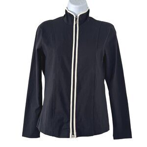 Blue Fish Jacket Womens Size 2 Black White Full Zip Stretch NWT CJ-2030‎